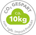 ca. 10kg CO2 gespart zum vglb. Import-Produkt ca. 10kg CO2 gespart zum vglb. Import-Produkt